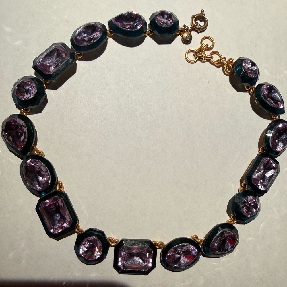 Possible J Crew? Navy and Purple acrylic necklace